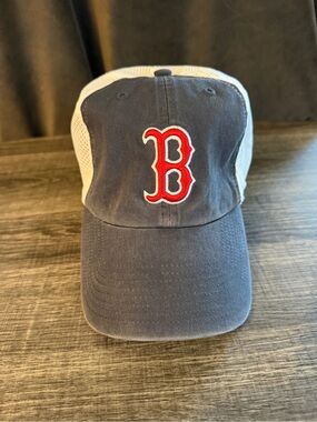 Boston Red Sox Navy & White Mesh Back Baseball Hat